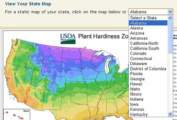 Χάρτης ζώνης σκληρότητας της Αριζόνα USDA